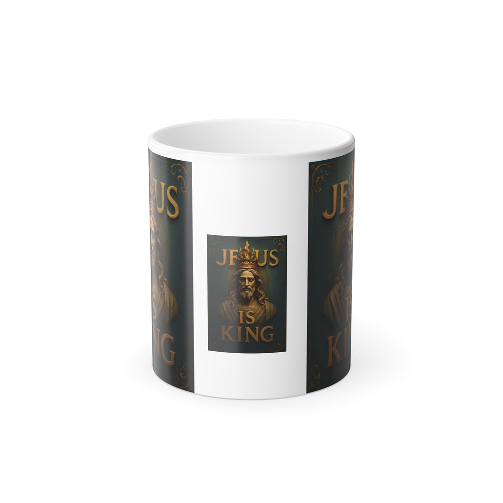Color-Changing Mug — "Jesus Is King" Royal Portrait, 11 oz