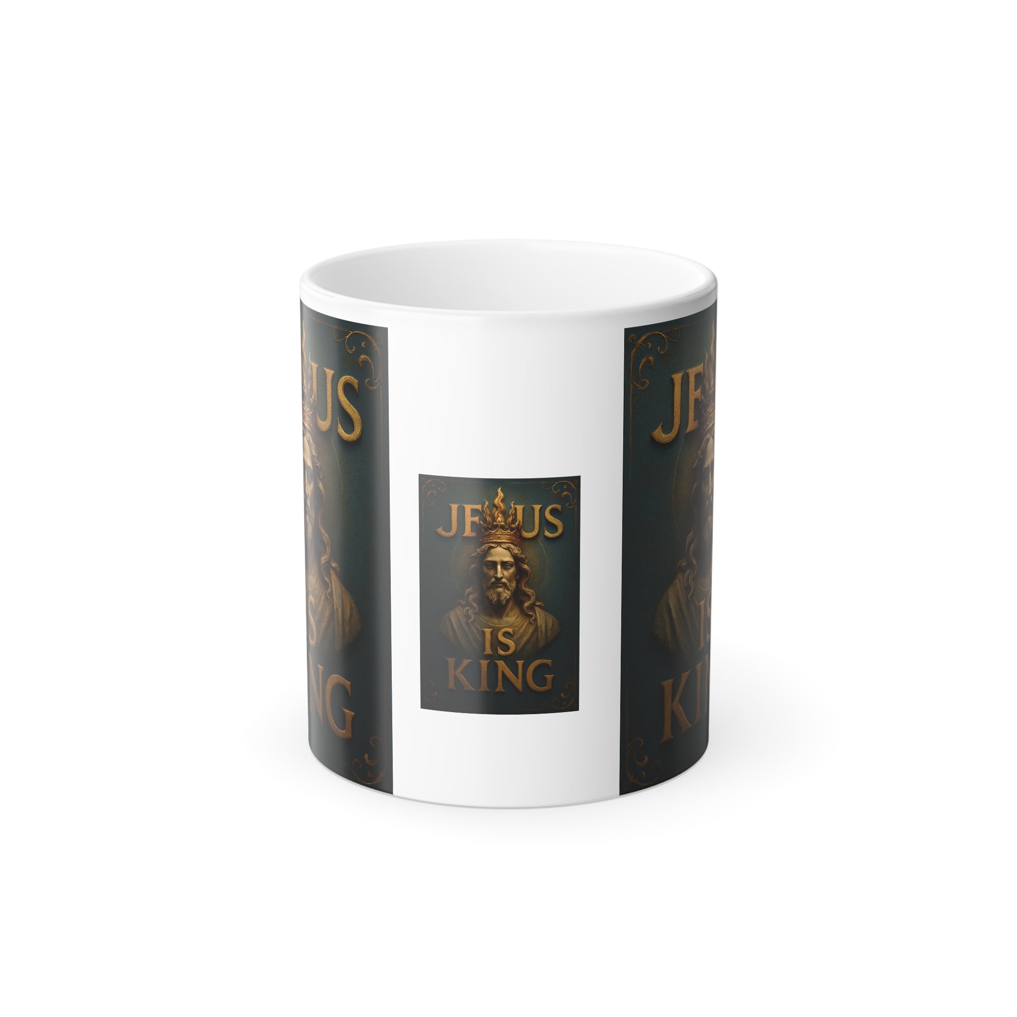 Color-Changing Mug — "Jesus Is King" Royal Portrait, 11 oz