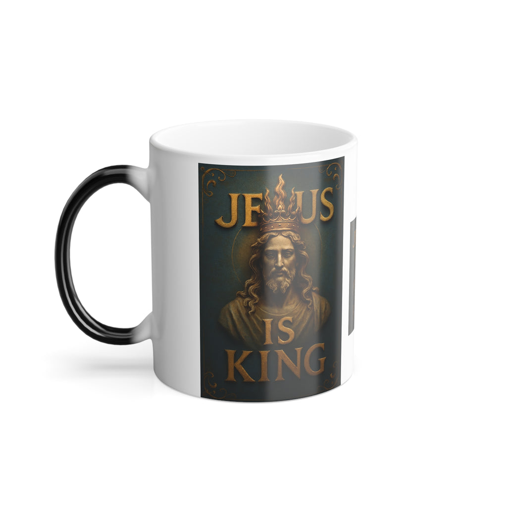 Color-Changing Mug — "Jesus Is King" Royal Portrait, 11 oz