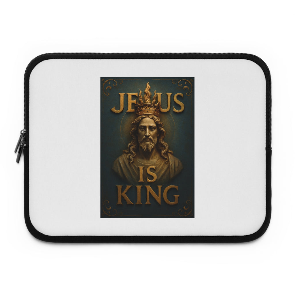 Jesus Is King Laptop Sleeve — Christian Inspirational Protective Sleeve